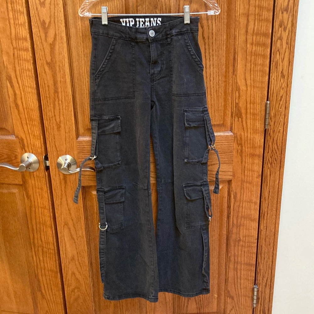 VIP Black Cargo Jeans with Pockets , size 1/25